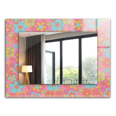 Miroir rectangulaire imprimé Groove floral coloré