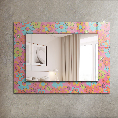 Miroir rectangulaire imprimé Groove floral coloré
