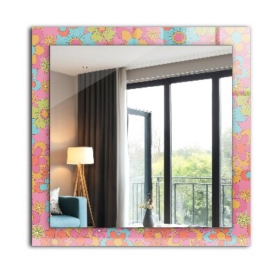 Miroir rectangulaire imprimé Groove floral coloré