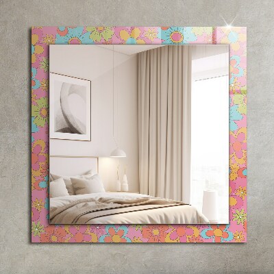 Miroir rectangulaire imprimé Groove floral coloré