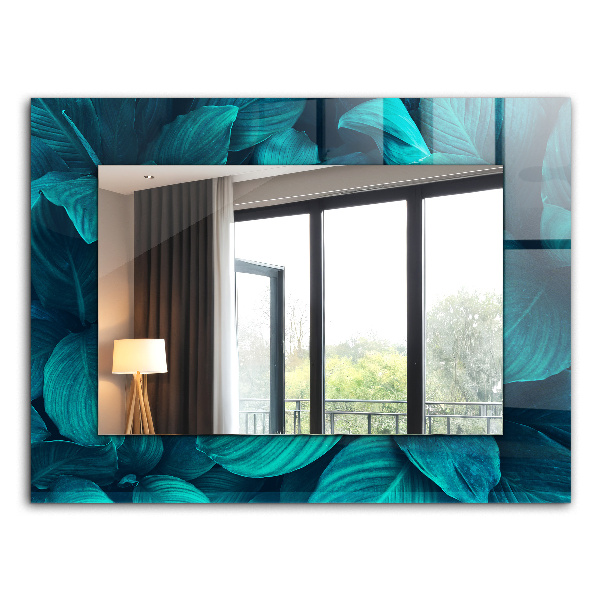 Miroir rectangulaire imprimé Feuilles vertes