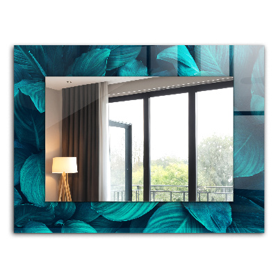 Miroir rectangulaire imprimé Feuilles vertes