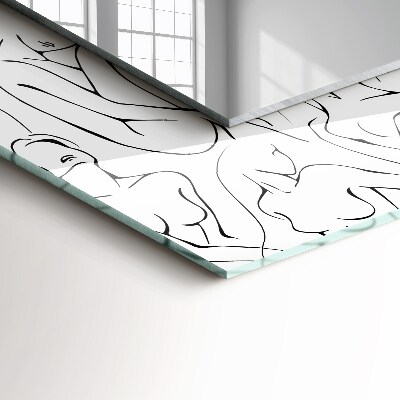 Miroir rectangulaire imprimé Croquis de silhouette féminine