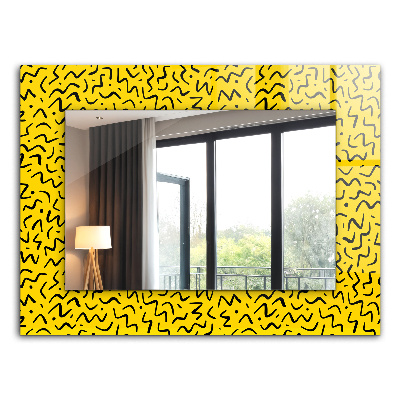 Miroir rectangulaire imprimé Motif abstrait jaune
