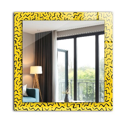 Miroir rectangulaire imprimé Motif abstrait jaune