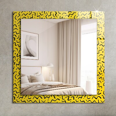 Miroir rectangulaire imprimé Motif abstrait jaune