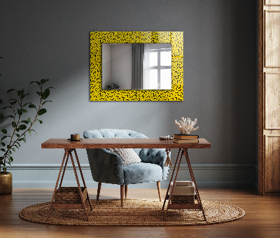 Miroir rectangulaire imprimé Motif abstrait jaune