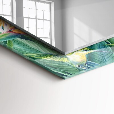Miroir rectangulaire avec décoration Colibris et fleurs