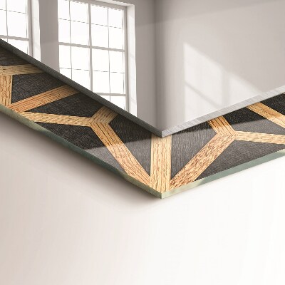 Miroir rectangulaire avec décoration Motif géométrique en bois