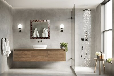 Miroir rectangulaire avec décoration Bandes diagonales en bois