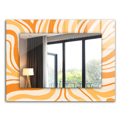 Miroir rectangulaire imprimé Motifs orange abstraits