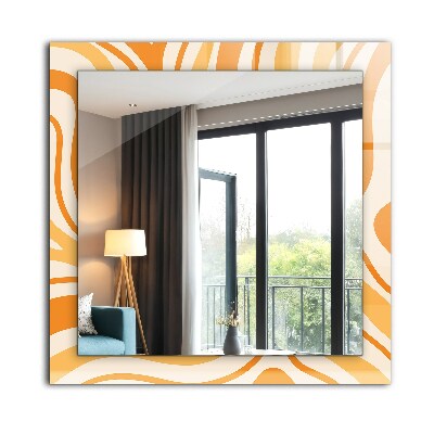 Miroir rectangulaire imprimé Motifs orange abstraits