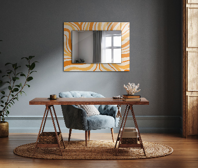 Miroir rectangulaire imprimé Motifs orange abstraits