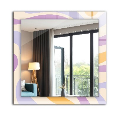 Miroir rectangulaire avec décoration Motifs abstraits colorés