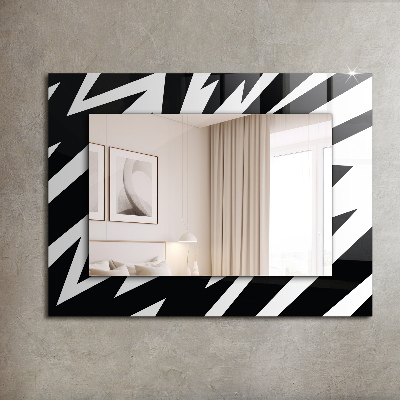 Miroir rectangulaire avec décoration Géométrie en noir et blanc