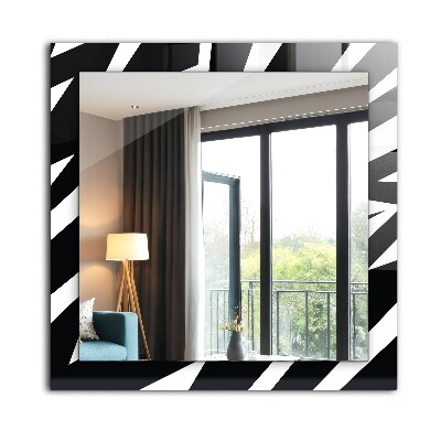 Miroir rectangulaire avec décoration Géométrie en noir et blanc