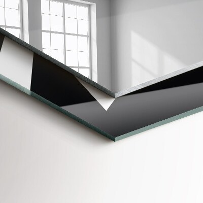 Miroir rectangulaire avec décoration Géométrie en noir et blanc