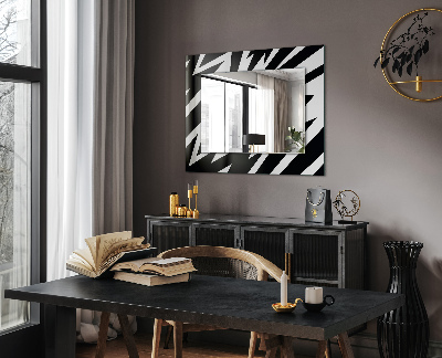 Miroir rectangulaire avec décoration Géométrie en noir et blanc