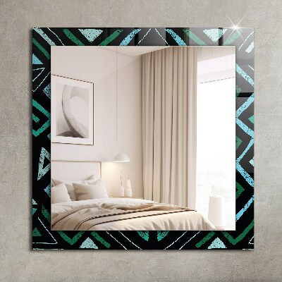 Miroir rectangulaire imprimé Motif géométrique turquoise