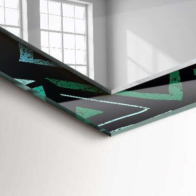 Miroir rectangulaire imprimé Motif géométrique turquoise