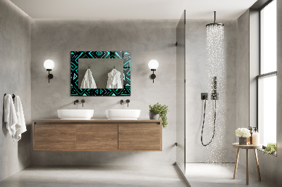 Miroir rectangulaire imprimé Motif géométrique turquoise