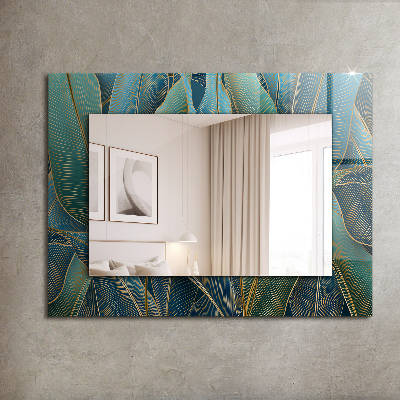 Miroir rectangulaire avec décoration Lignes de feuilles