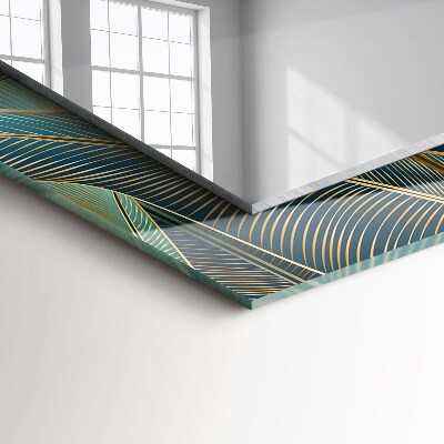 Miroir rectangulaire avec décoration Lignes de feuilles