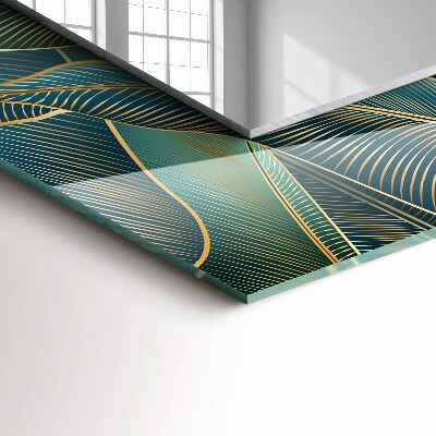 Miroir rectangulaire avec décoration Lignes de feuilles