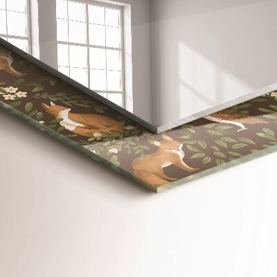 Miroir rectangulaire avec décoration Le renard et le hibou