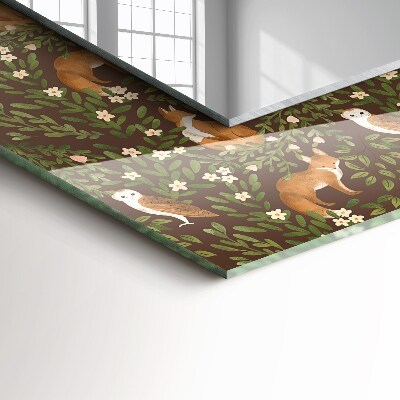 Miroir rectangulaire avec décoration Le renard et le hibou