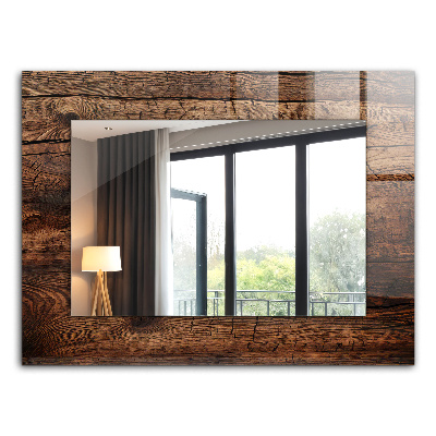 Miroir rectangulaire imprimé Texture de planche de bois