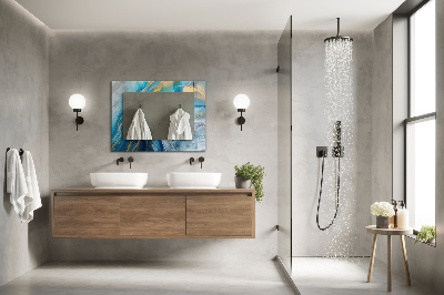 Miroir rectangulaire avec décoration Résine de marbre abstraite