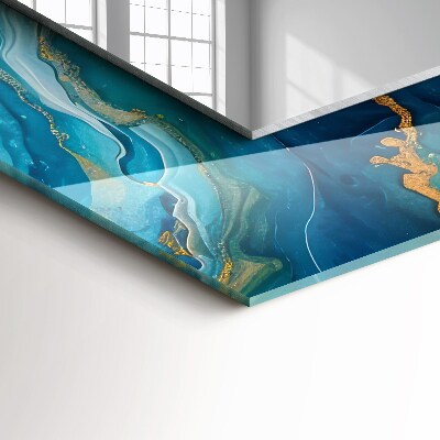 Miroir rectangulaire avec décoration Résine de marbre abstraite