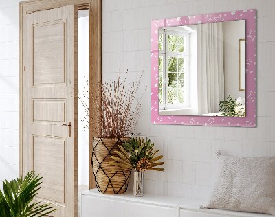 Miroir rectangulaire avec décoration Étoiles roses