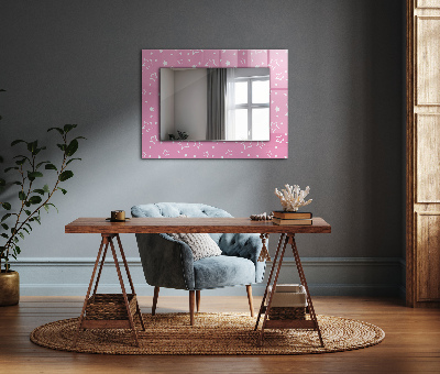 Miroir rectangulaire avec décoration Étoiles roses