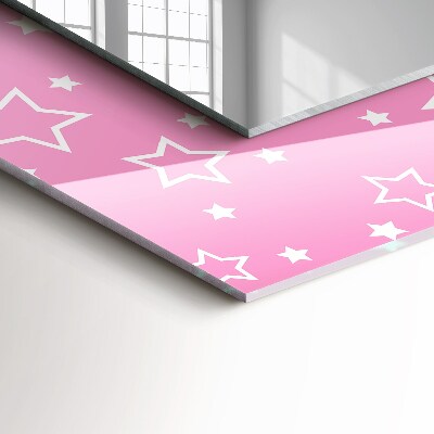 Miroir rectangulaire avec décoration Étoiles roses