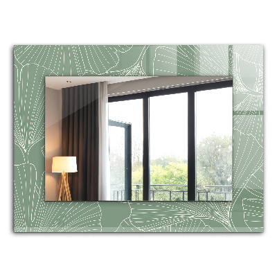 Miroir rectangulaire avec décoration Feuilles de ginkgo