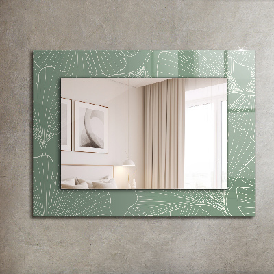 Miroir rectangulaire avec décoration Feuilles de ginkgo