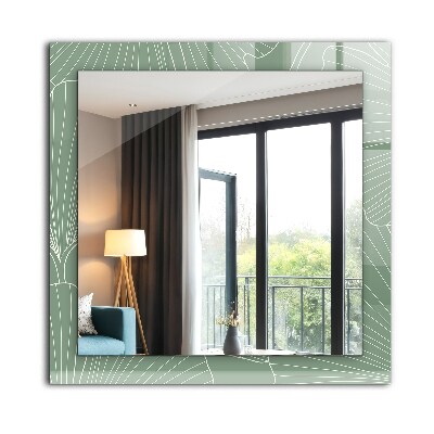Miroir rectangulaire avec décoration Feuilles de ginkgo