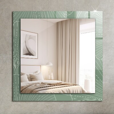 Miroir rectangulaire avec décoration Feuilles de ginkgo