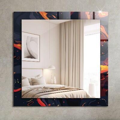 Miroir rectangulaire imprimé Lave volcanique