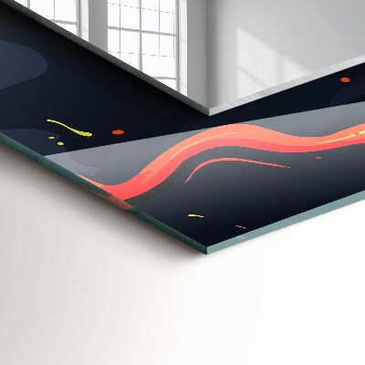 Miroir rectangulaire imprimé Lave volcanique