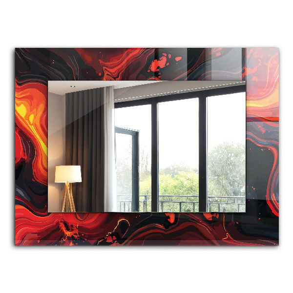 Miroir rectangulaire avec décoration Lave abstraite