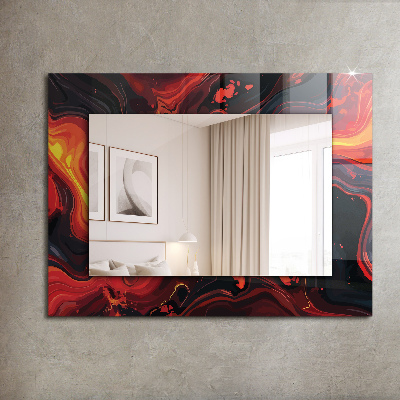 Miroir rectangulaire avec décoration Lave abstraite
