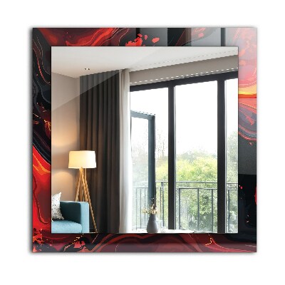 Miroir rectangulaire avec décoration Lave abstraite