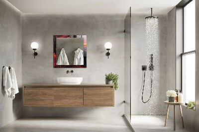 Miroir rectangulaire avec décoration Lave abstraite
