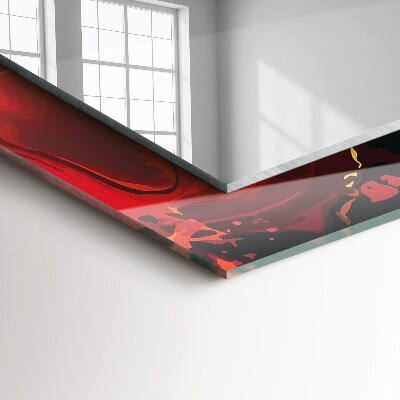 Miroir rectangulaire avec décoration Lave abstraite