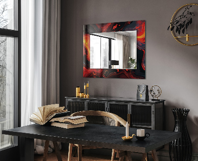 Miroir rectangulaire avec décoration Lave abstraite