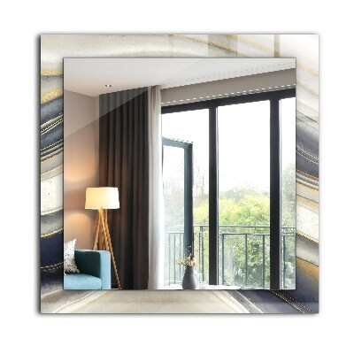 Miroir rectangulaire imprimé Ondes de couleurs abstraites