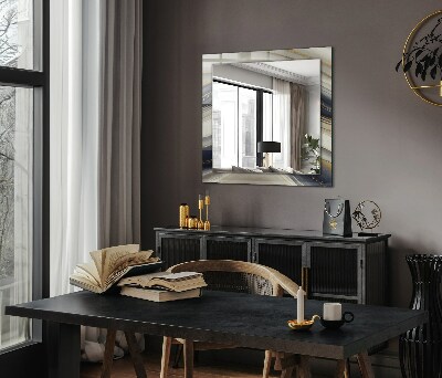 Miroir rectangulaire imprimé Ondes de couleurs abstraites